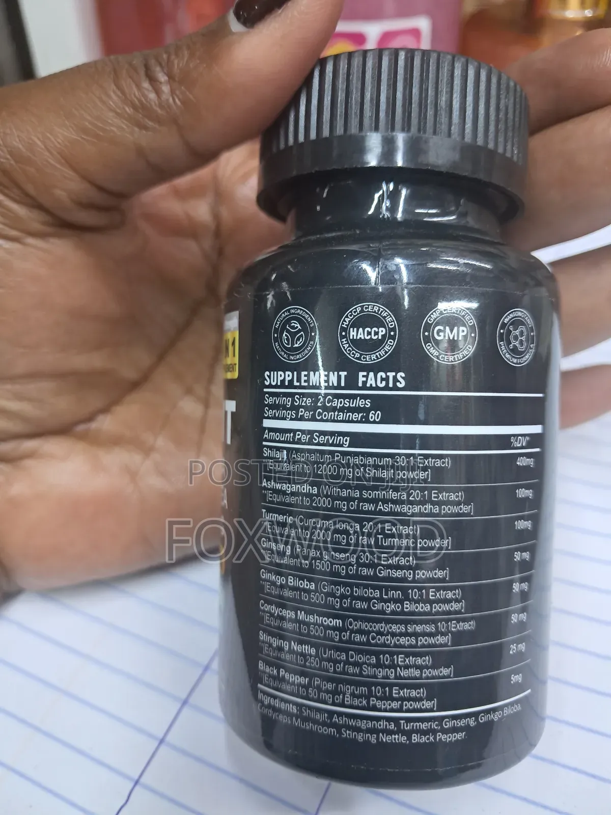 Wins Town Shilajit 8-in-1 Supplement Capsules.