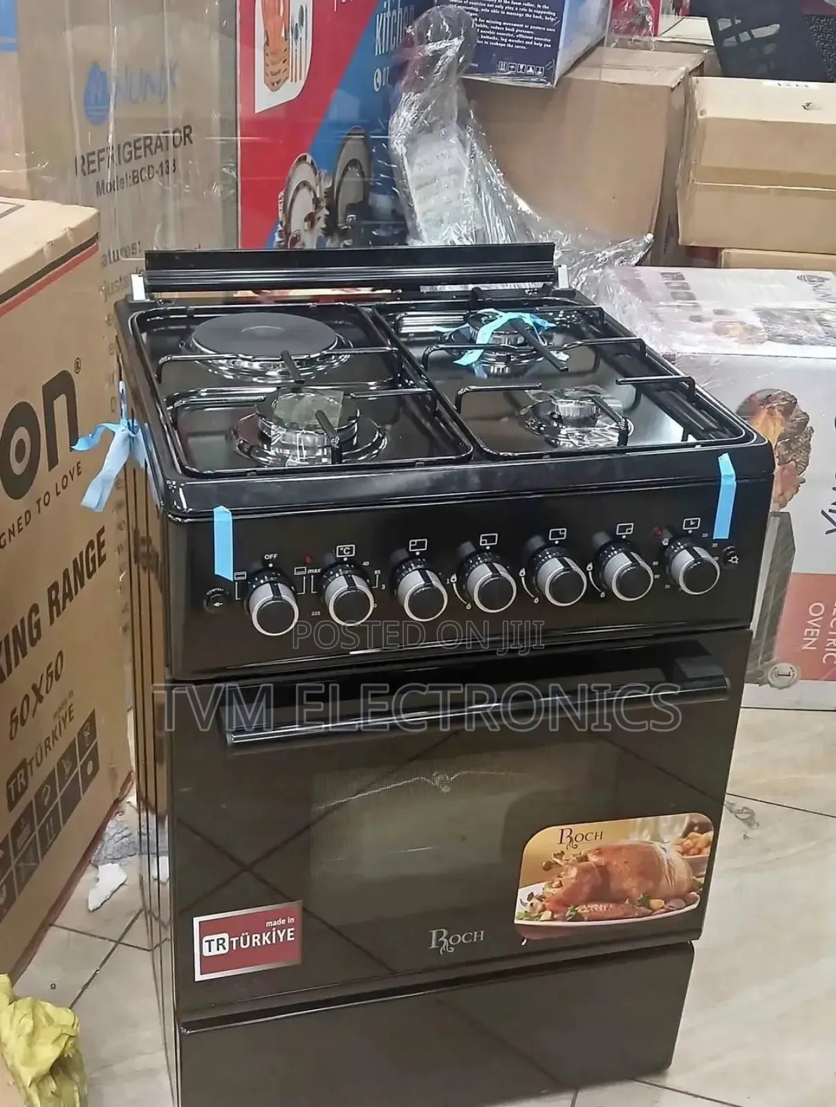 Roch 60×60cm Standing Cooker 3 Gas Plus 1 Electric With Electric Oven