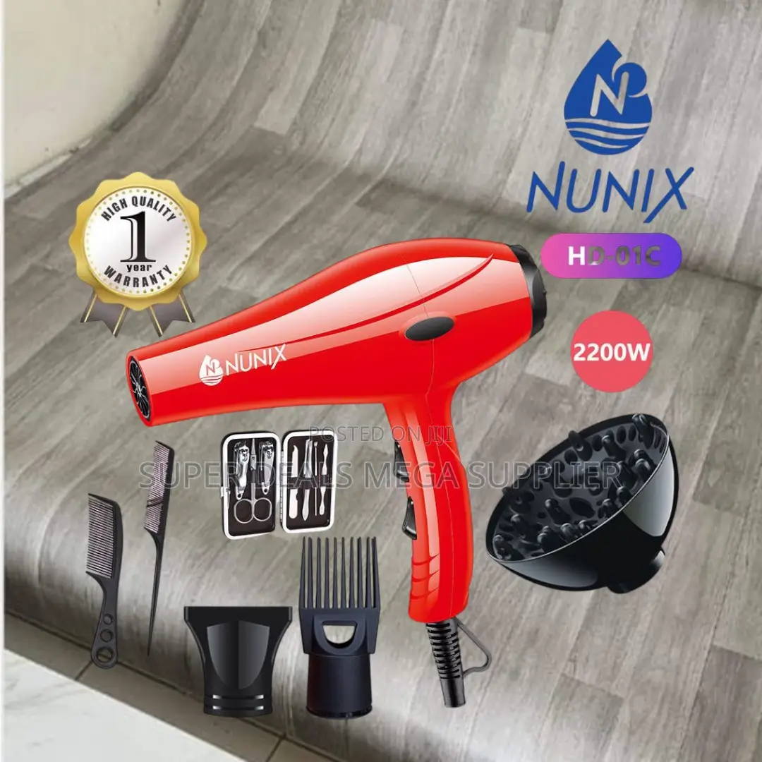 Nunix Hd-01c Red Hair Dryer– Lightweight, Durable and Affordable