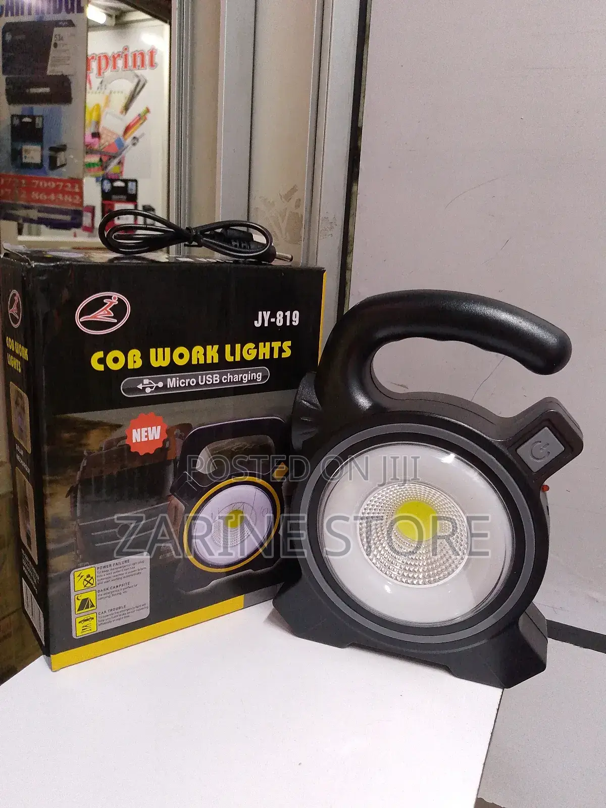 Rechargeable Cob Work Light Micro Usb Charging/Solar