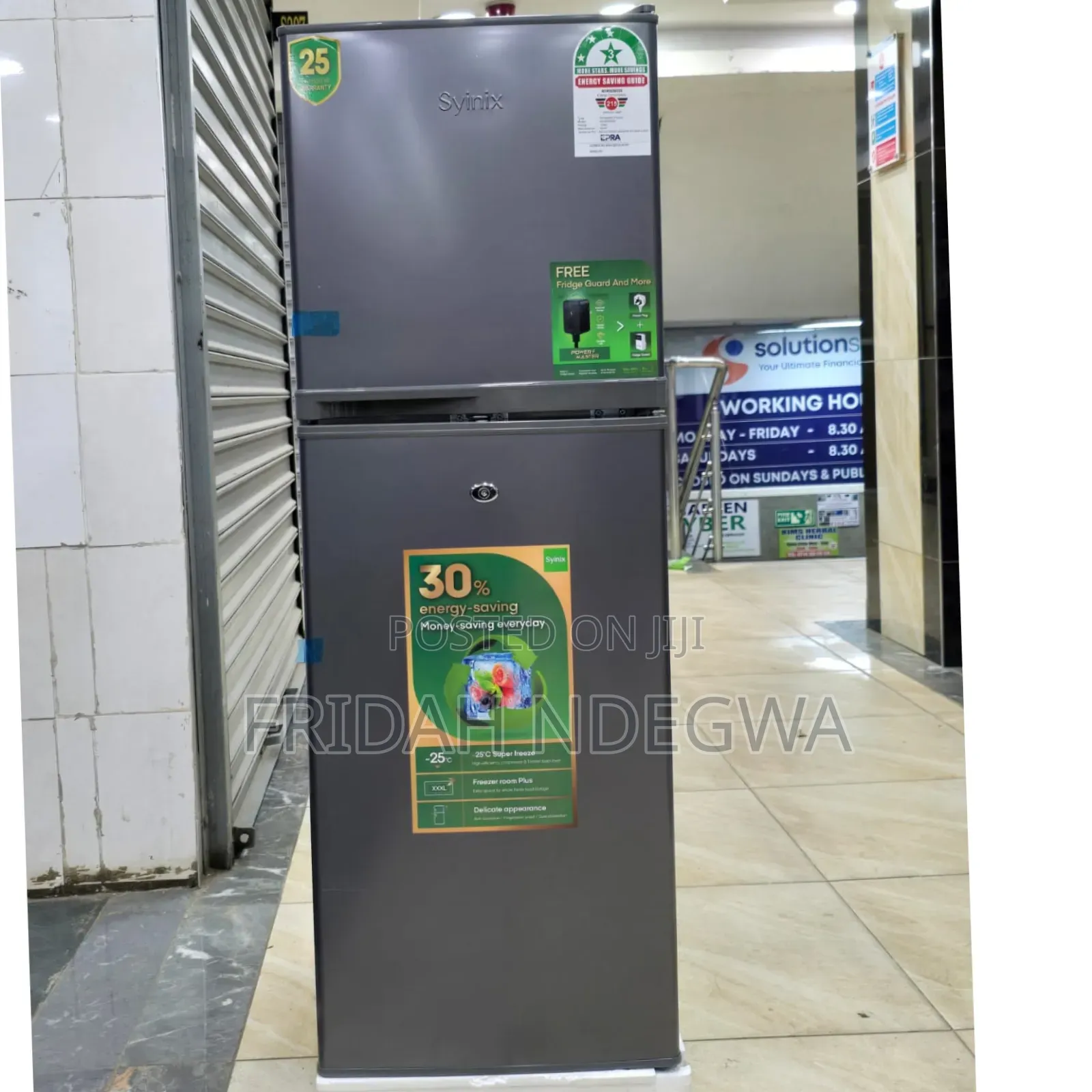 Syinix Double Door 138l 
Refrigerator.