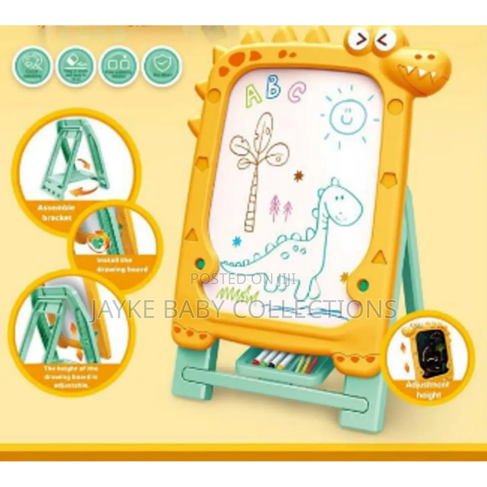  Kids Double-Sided Dinosaur Drawing Board