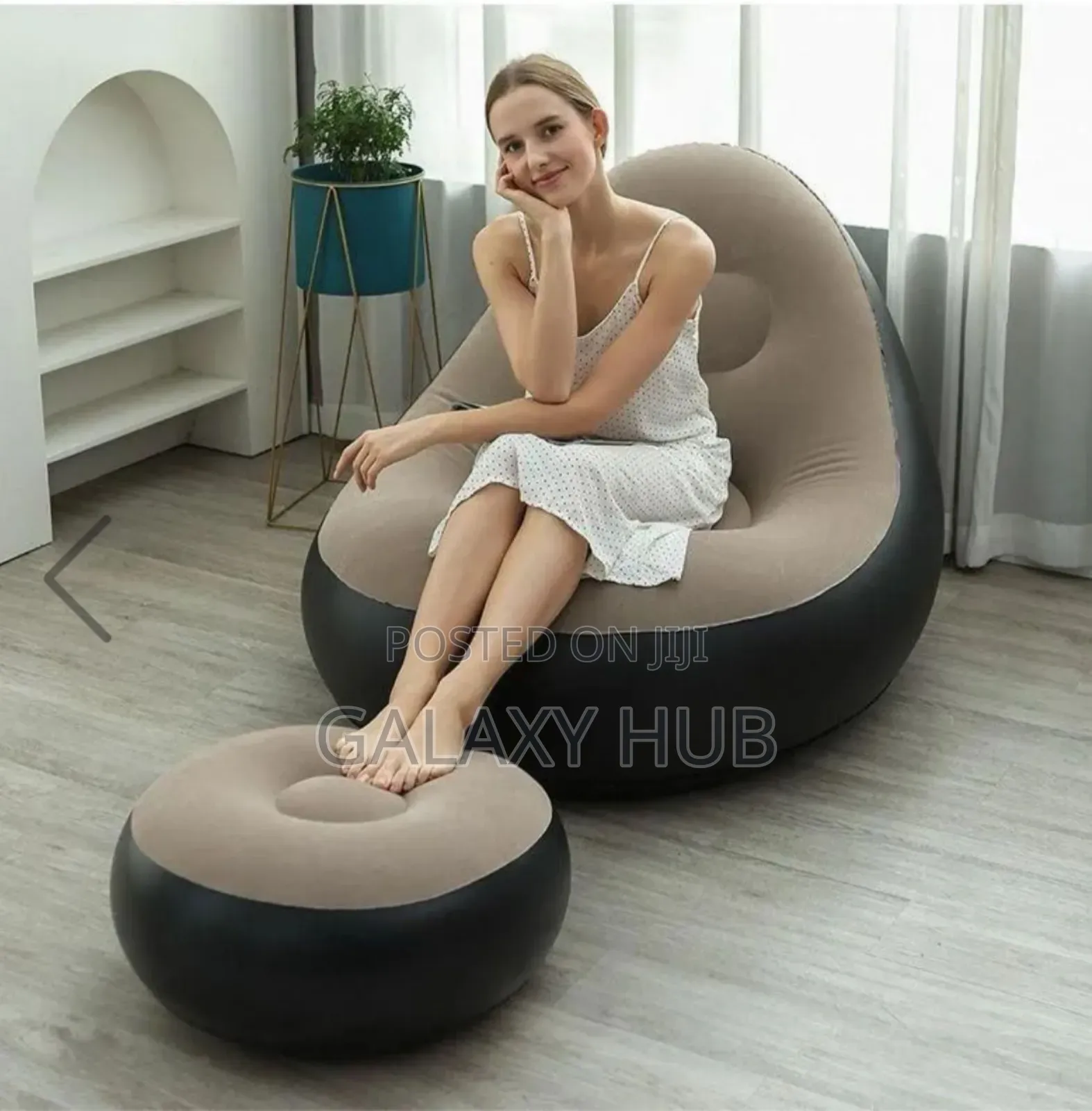 *Intex Inflatable Seat(Big Size) With Foot Rest and a Manual Pump