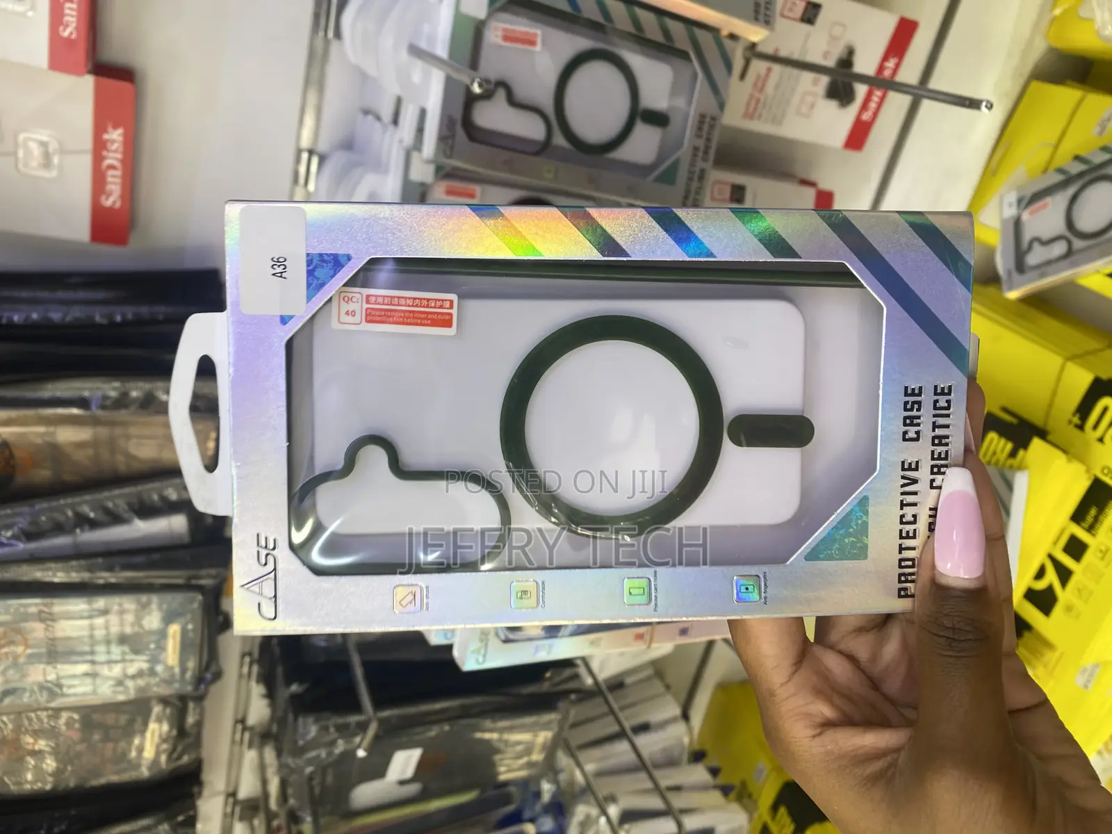 0eiqing Magnetic Newskin Case for Samsung Galaxy A36 -Green