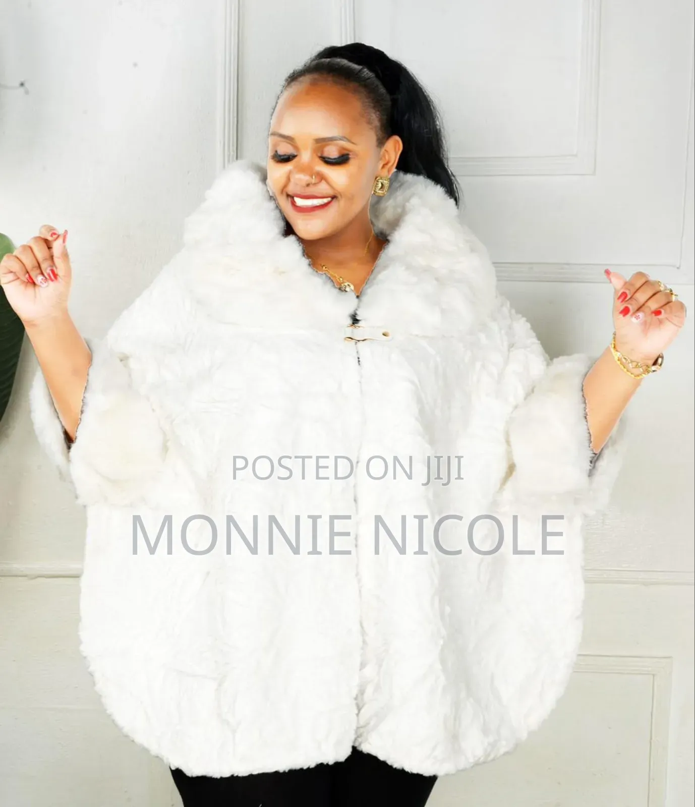 White Quality Poncho