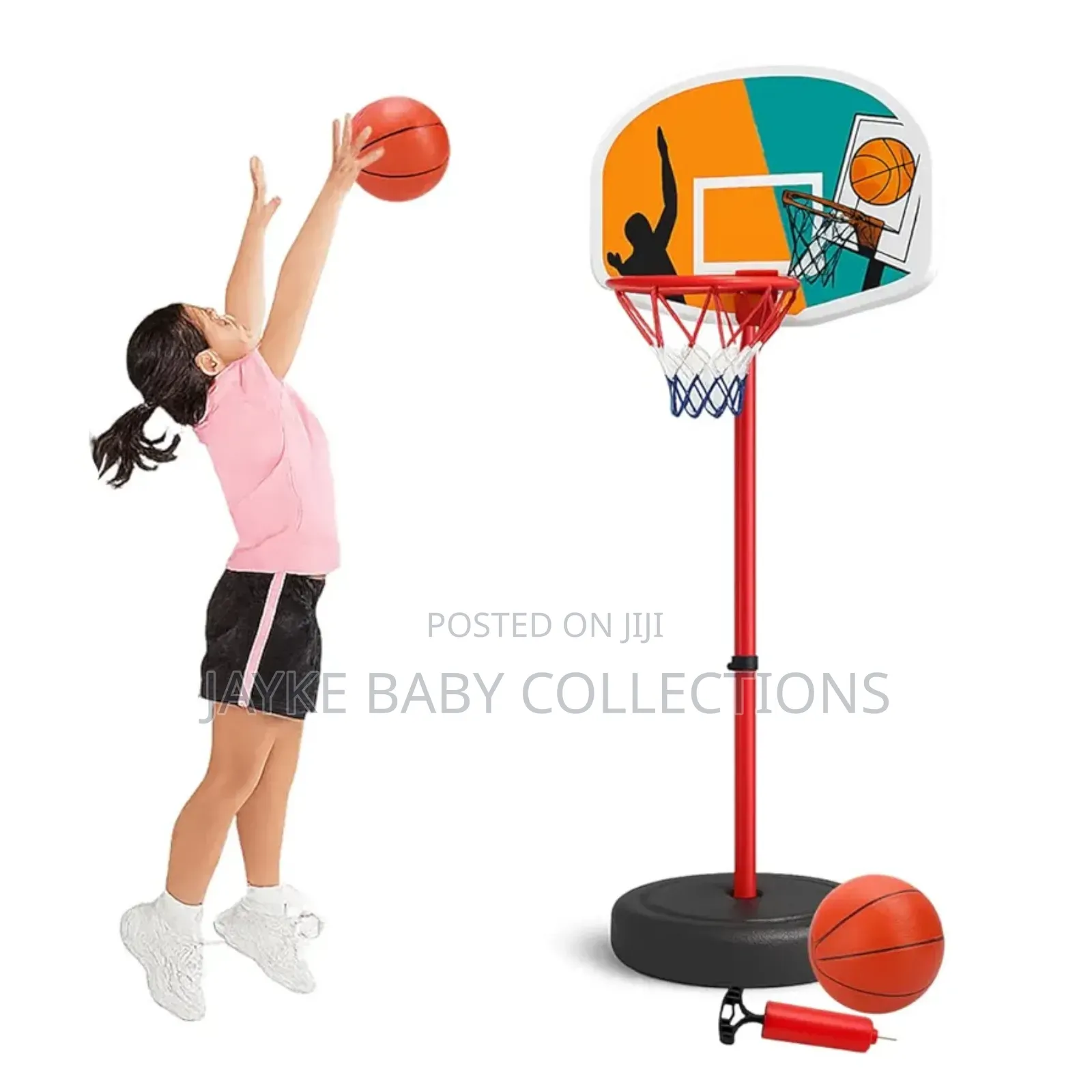 Adjustable Portable Basketball Hoop for Kids