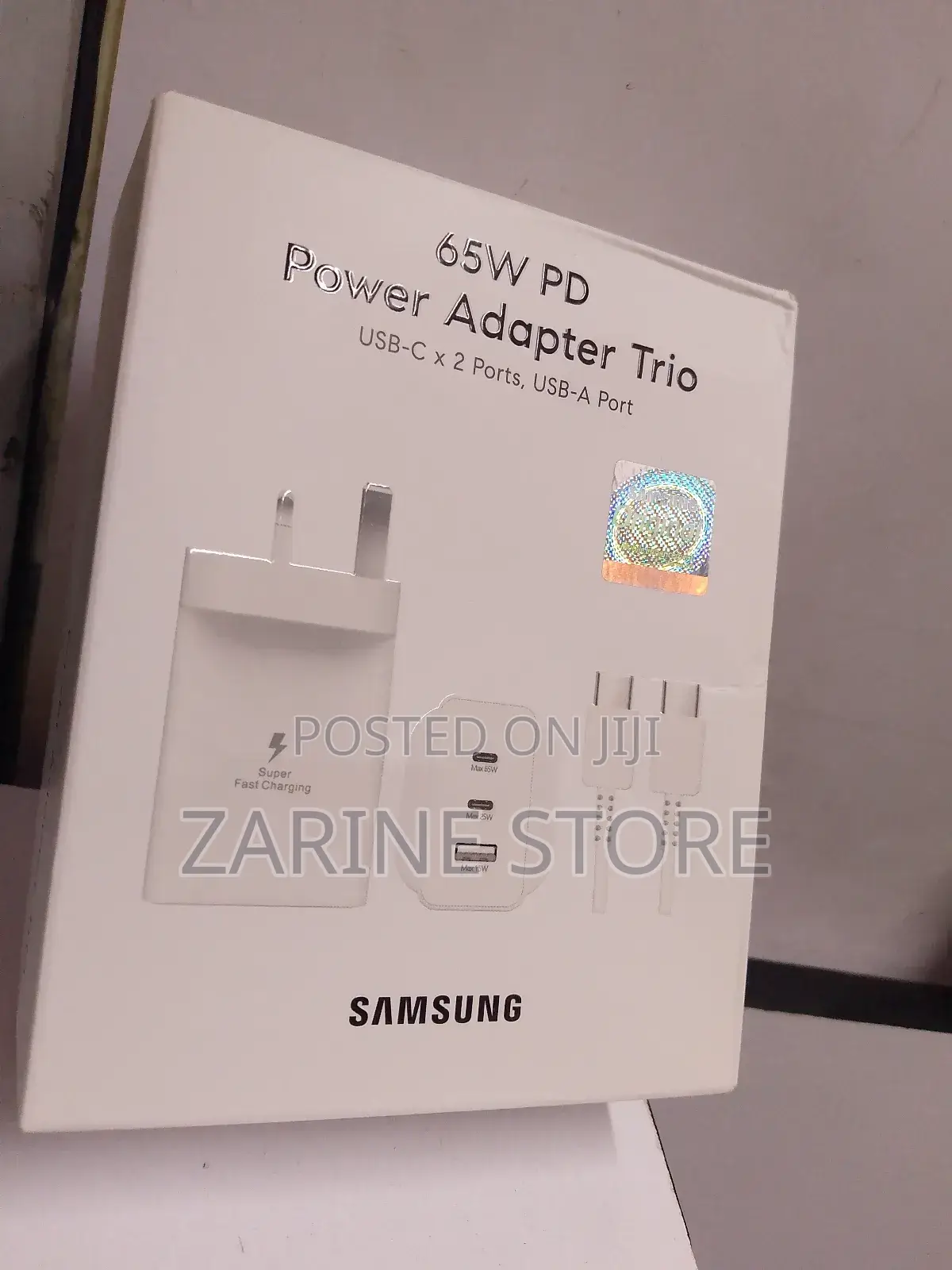 65w Samsung Power Adapter Trio With 2 Usb-C Usb-a Ports Fast Charge