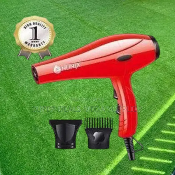 Nunix Hd01 Red Blow Dryer With High-Speed Motor for Quick Drying