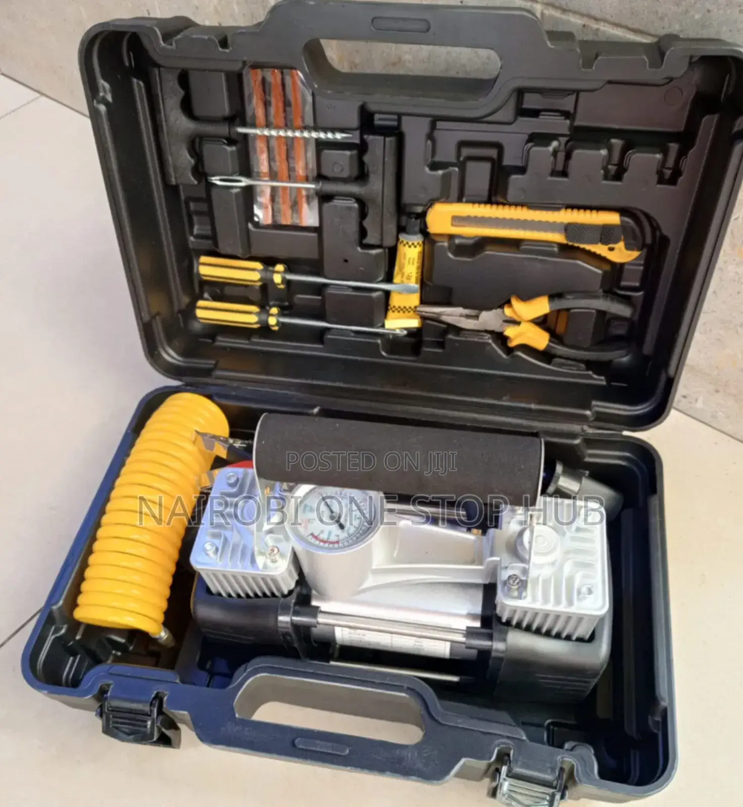 Car Tire Puncture Repair Kit With Air Compressor