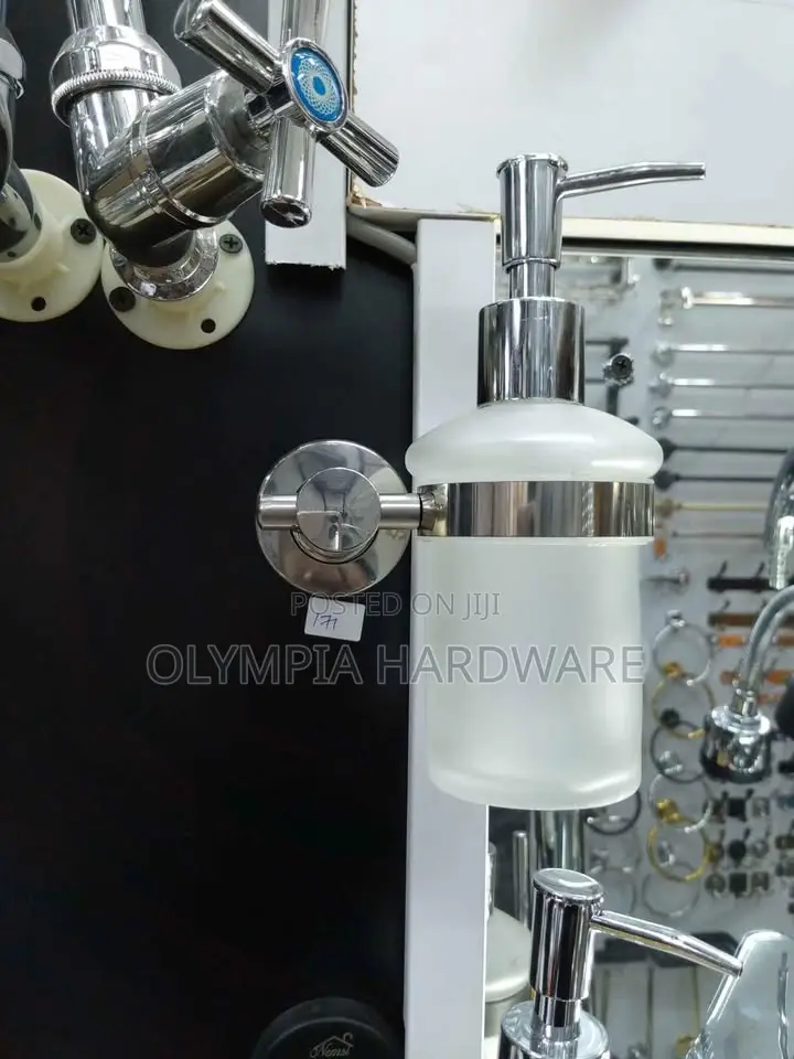 Silver Glass Soap Dispenser