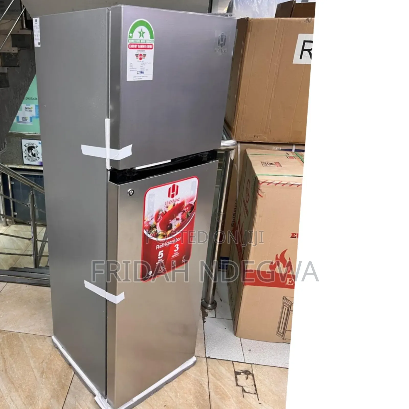Hanmac 173l Double Door Fridge