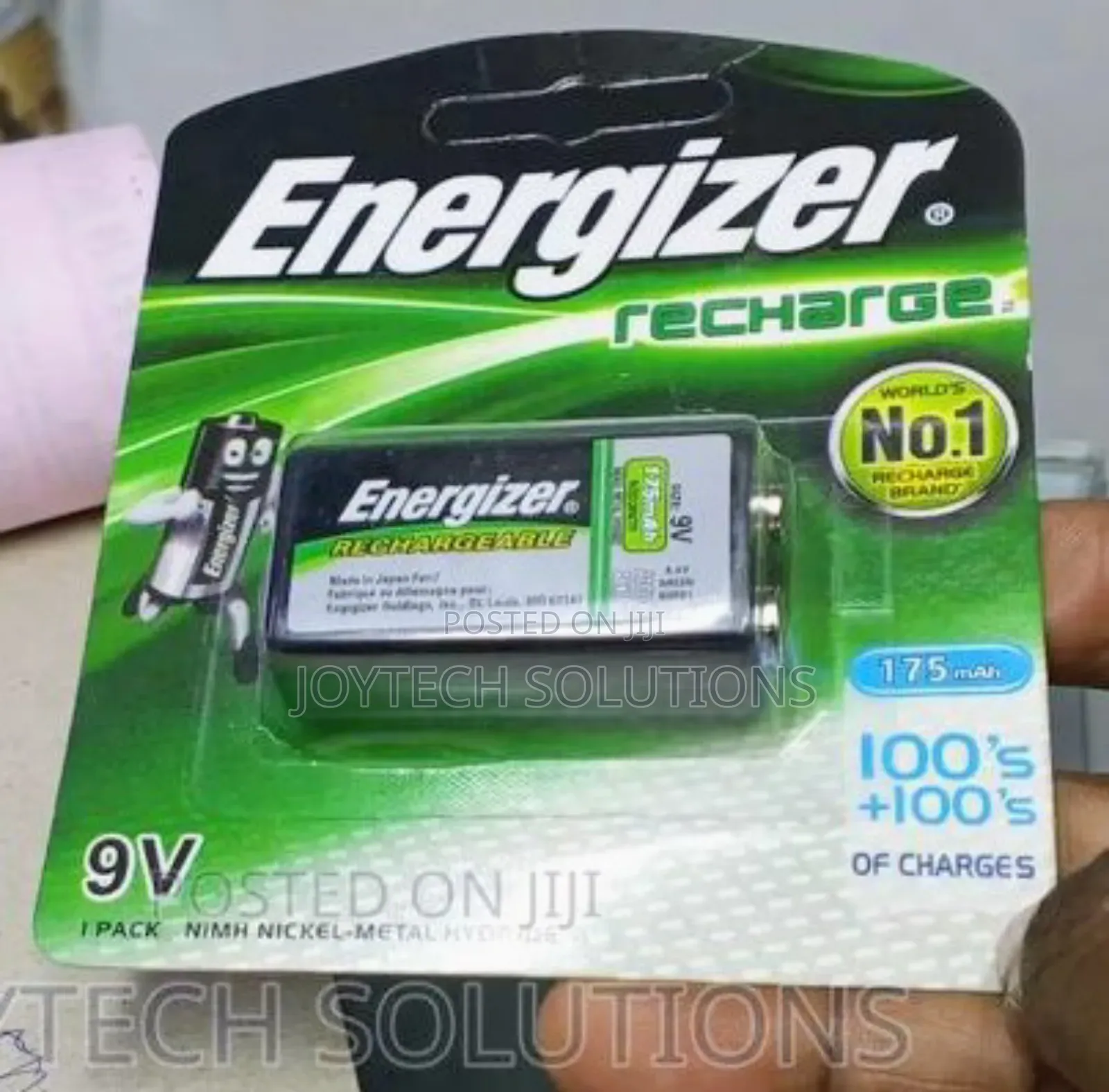 9v 1pack Energizer Rechargeable Battery 175mah