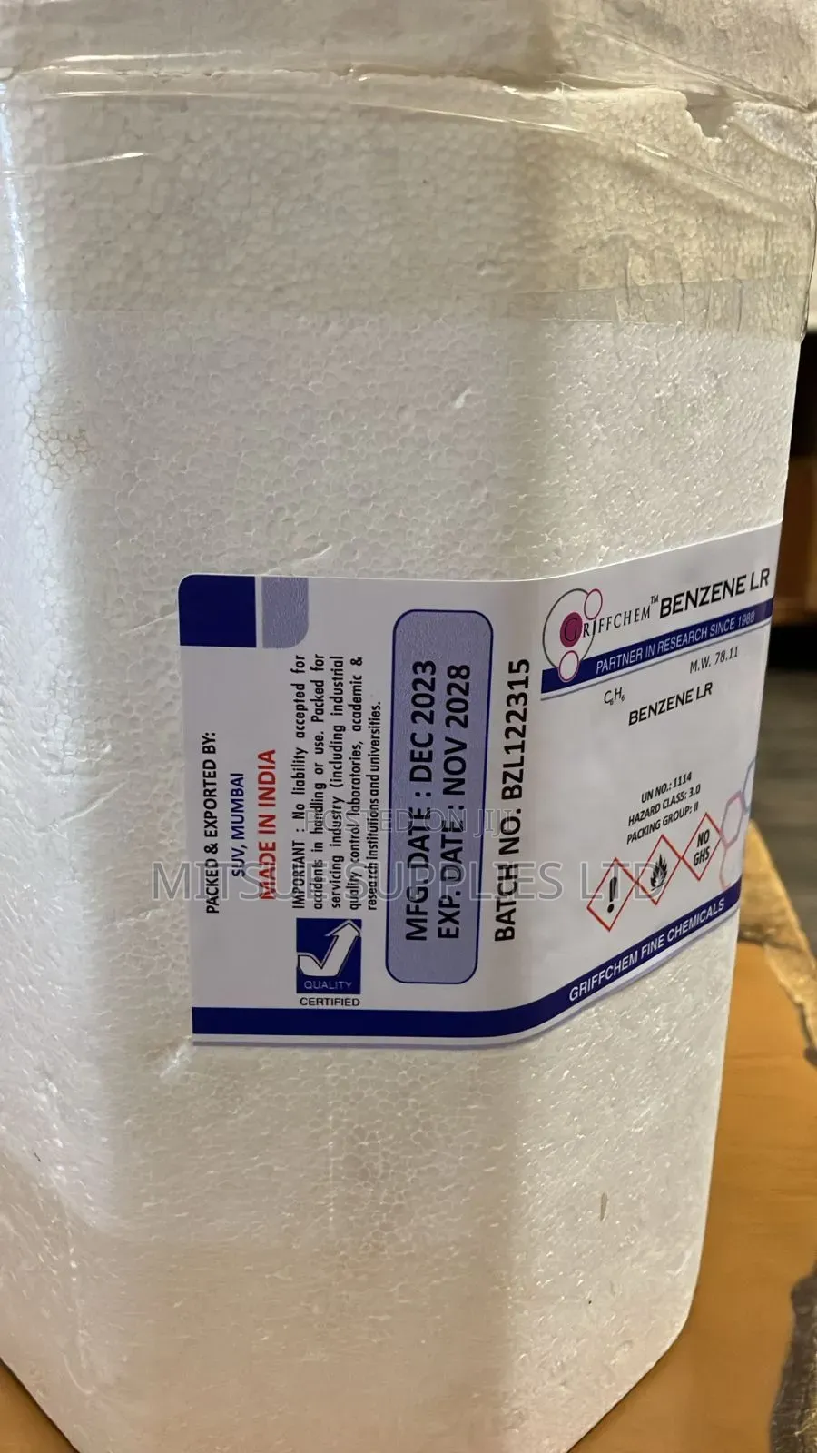 Benzene 2.5l For Laboratory And General Use