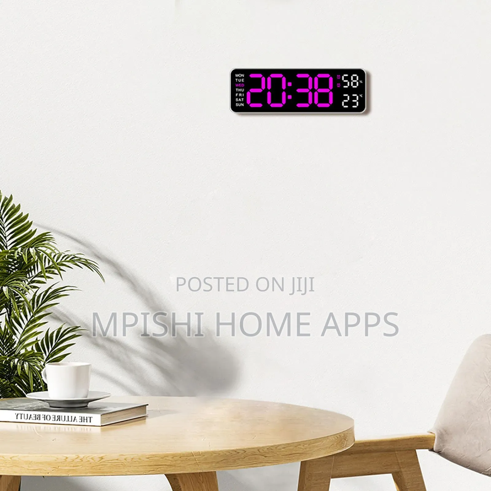Digital Wall Clock 28cm × 9cm