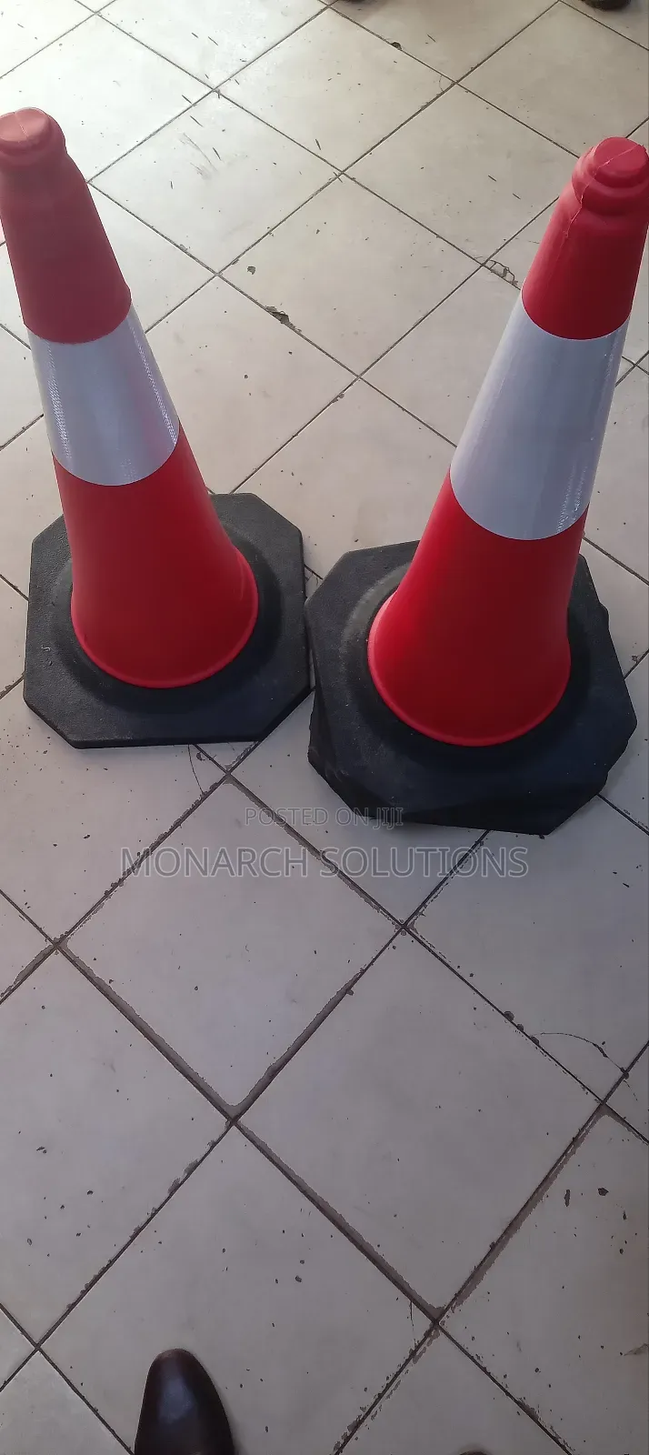 Road Cones With Red And White
