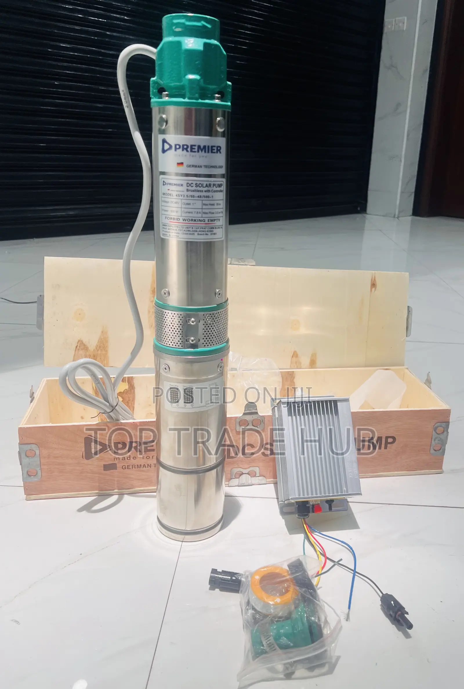 Premier Dc Submersible Pump 48v/500w 55 Meter Head 1" Outlet
