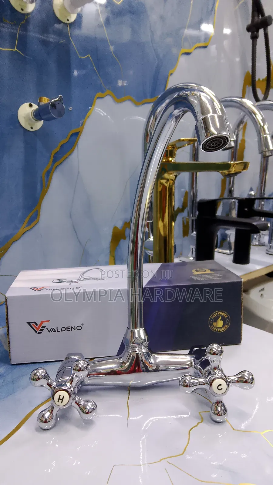 Valdeno Wall Kitchen Sink Mixer (Silver