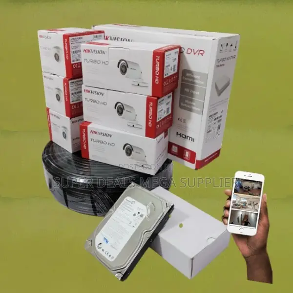 Hikvision 6 Cameras 1080p 2mp CCTV Kit Complete Security System