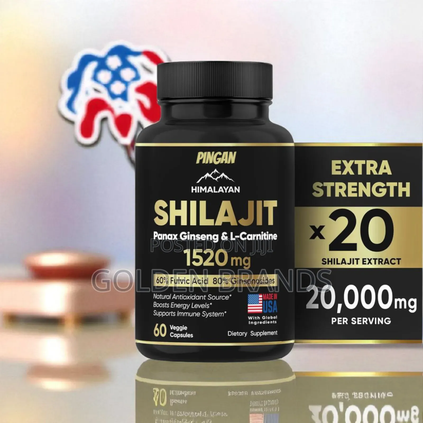 Shilajit Himalayan 60% Fulvic Acid 85 Minerals,Ginseng, L-Carnitine