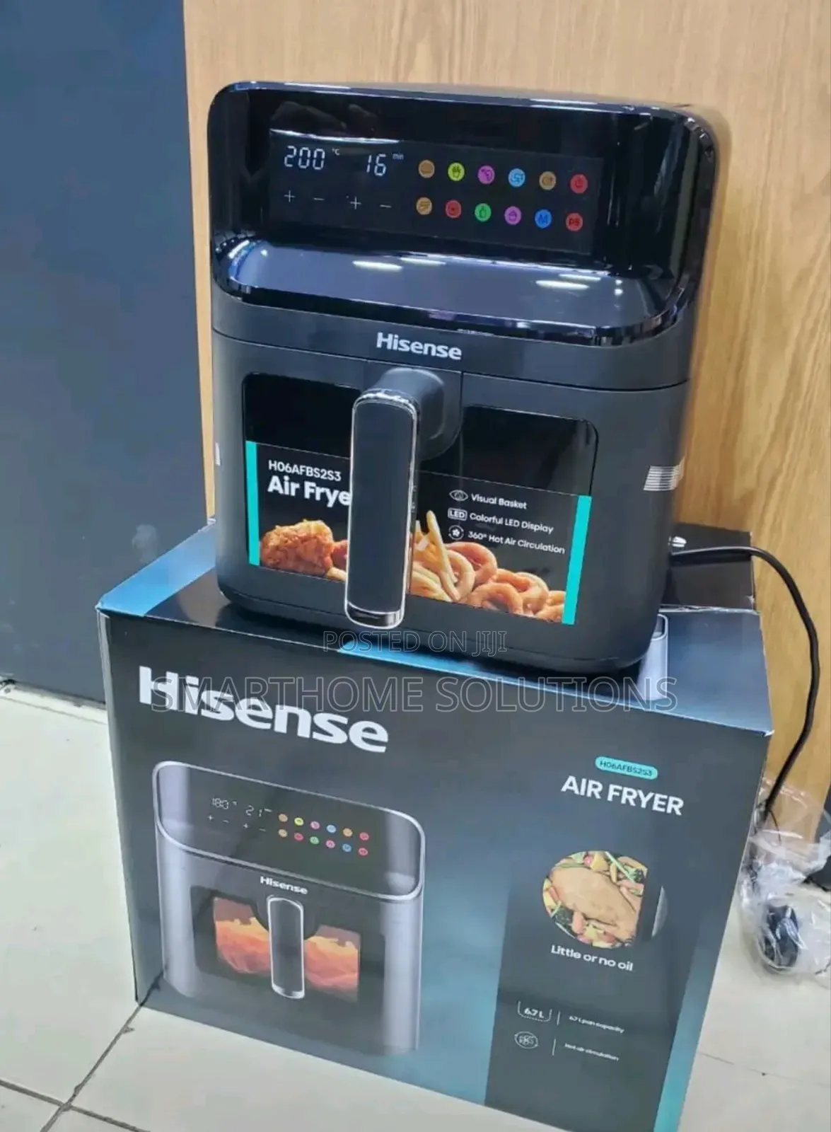 Hisense Airfryer 6.3litres Capacity Color Black Single Door
