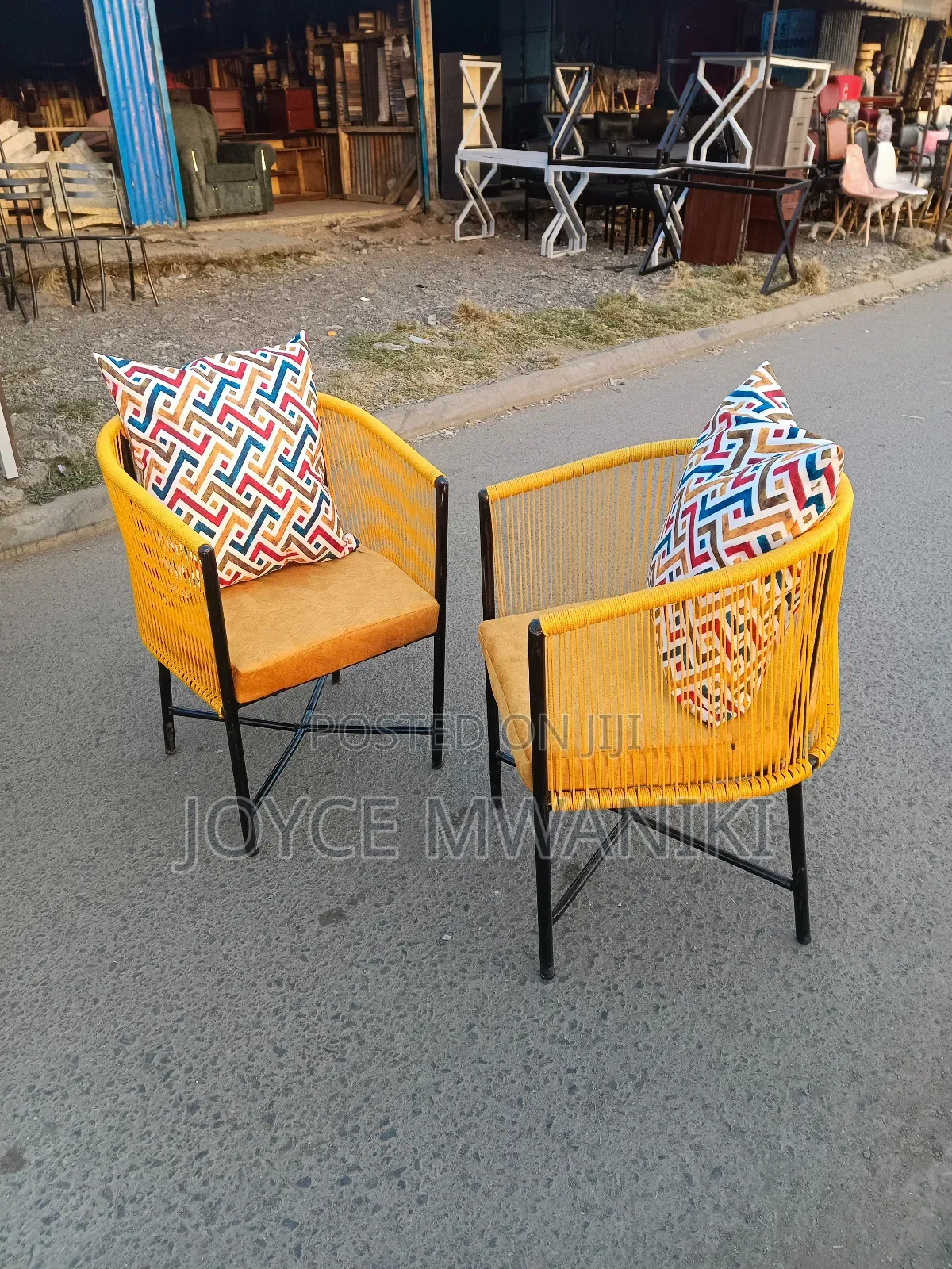 Balcony or Outdoor Chair, Mustard Yellow 