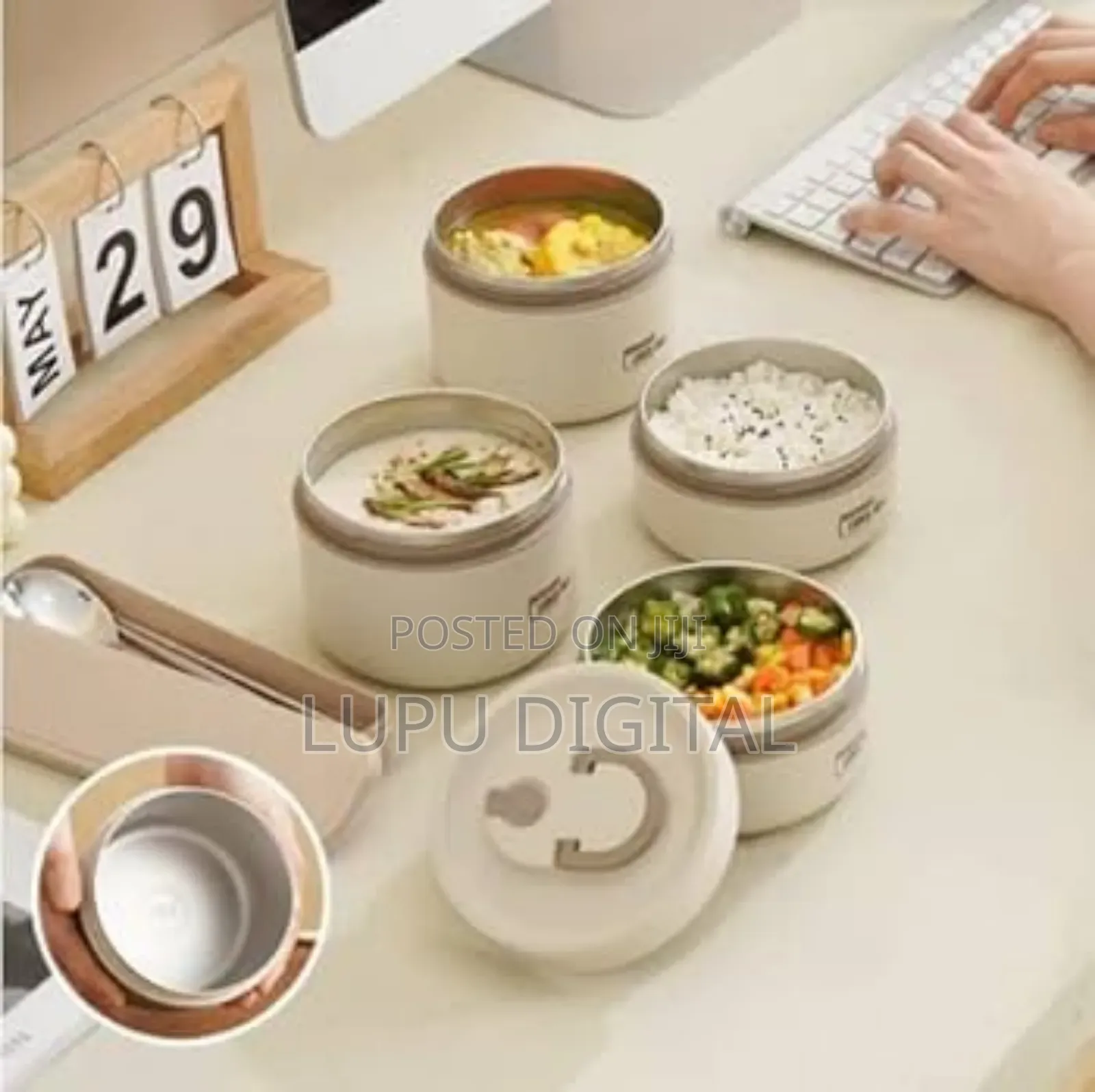 600mlx2; 400ml×2 4in1 Lunch Box Bag Plus Cutlery