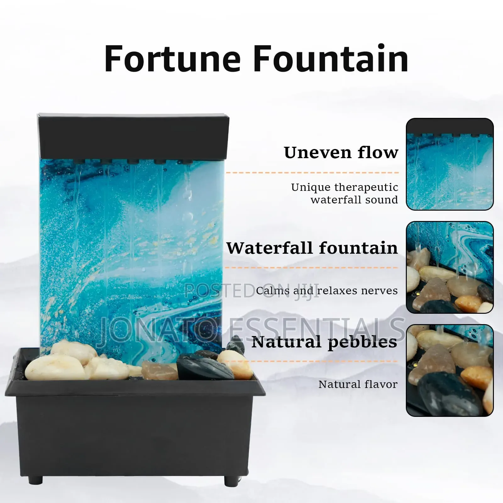 Modern Calming Tabletop Water Fountain for Home Office Decor