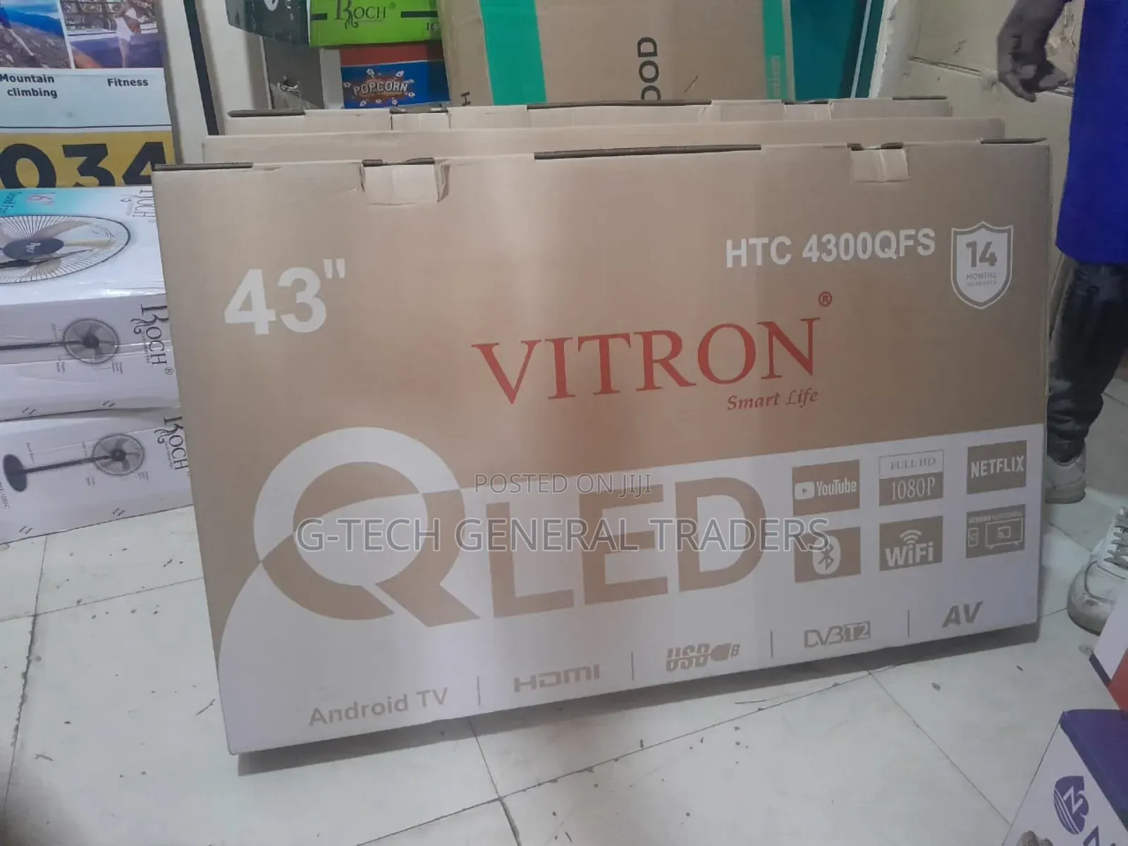 Vitron 43inch Qled Frameless 1080 Tv, Youtube, Netflix