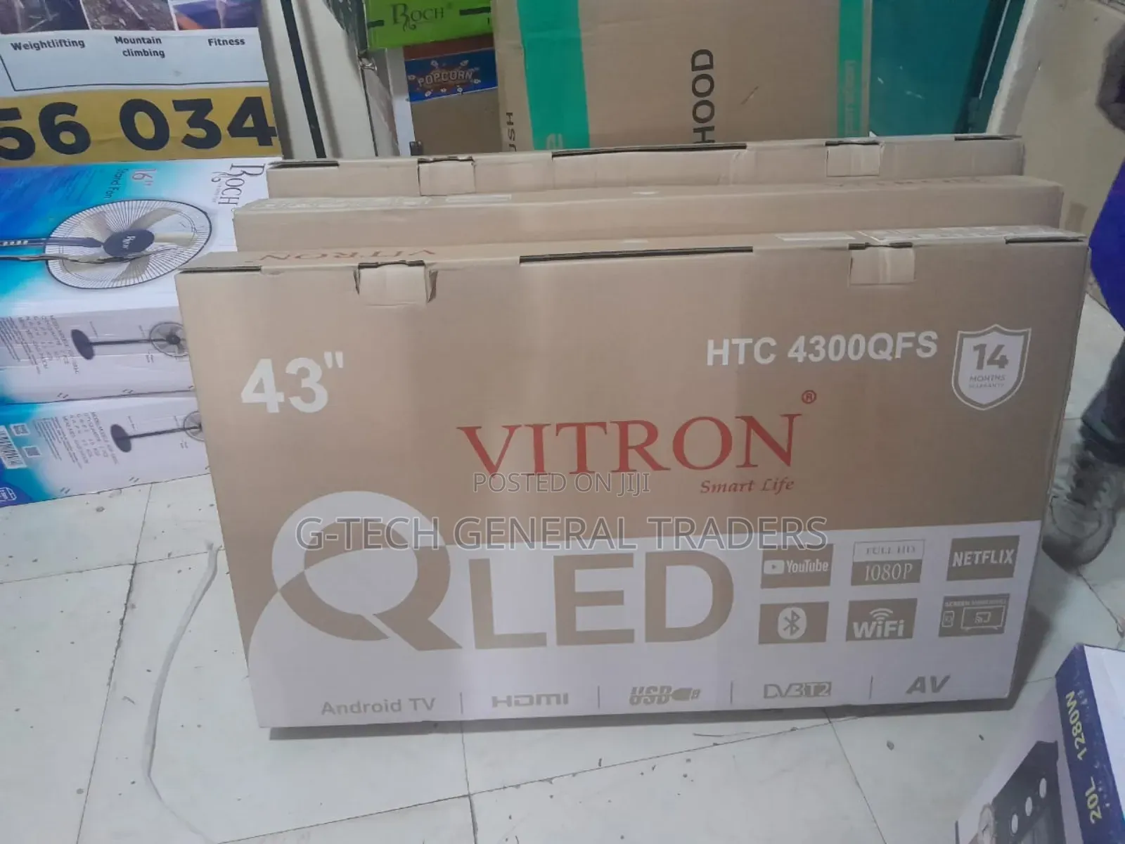 Vitron 43inch Qled Frameless 1080 Tv, Youtube, Netflix