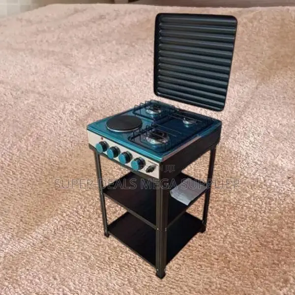Eurochef Free Standing 3 Gas 1 Electric Cooker With Shelves – Durable