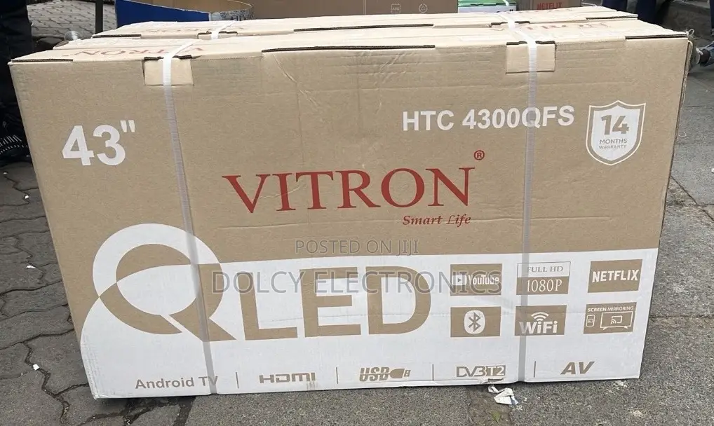 Vitron 43" Inch Qled Tv FHD Smart Android Tv