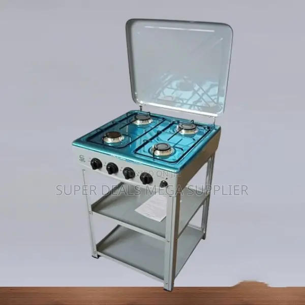 Eurochef Full Gas Standing Cooker With Shelves Compact Cooker