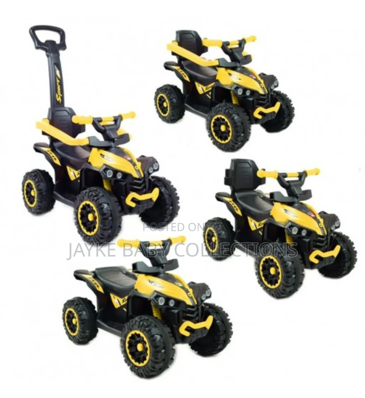 Children’S 3-in-1 Quad Bike Ride-on Push Car Walker