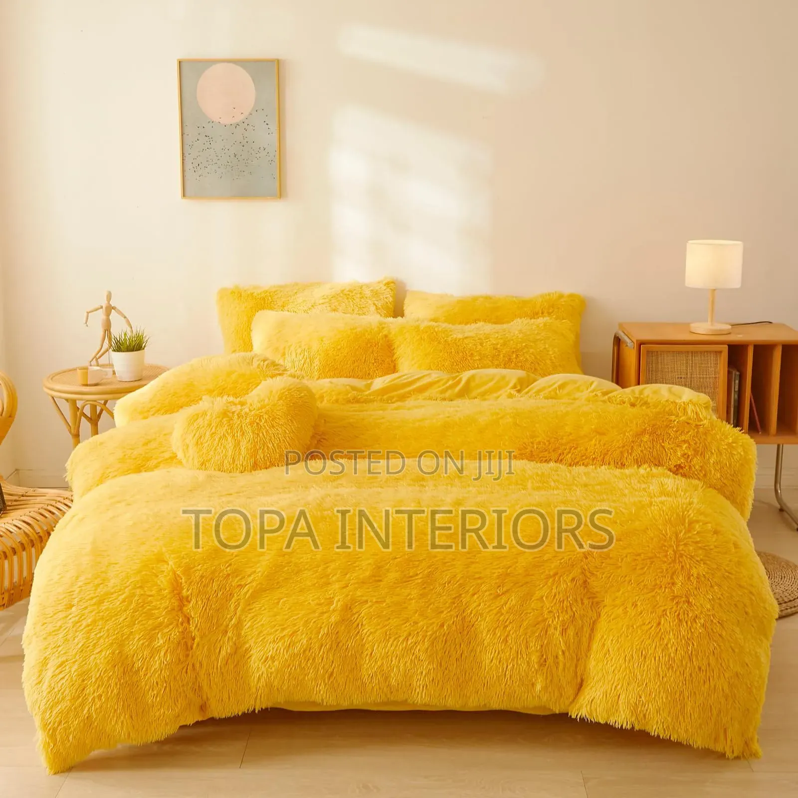 Yellow King Size Fluffy Duvet Sets