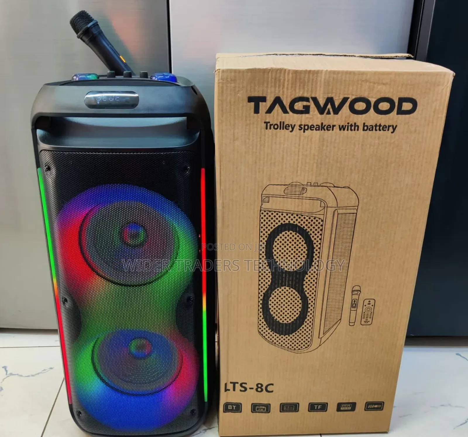 Tagwood Rechargeable Party Box With Microphone and Remote LTS 8c