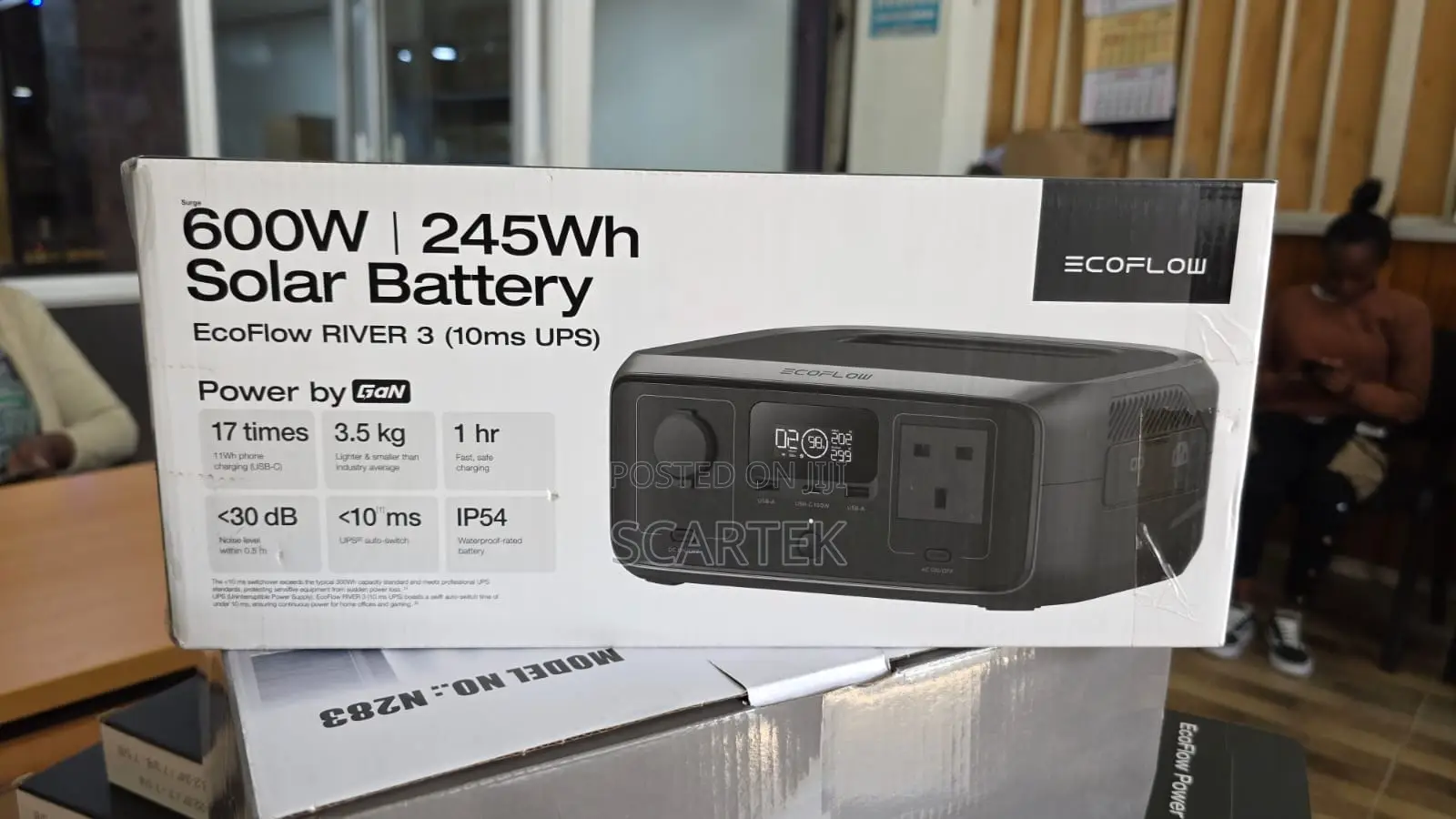 Ecoflow 600w/245wh Solar Battery(River 3 10ms Ups)