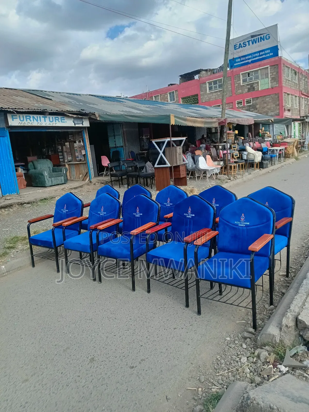 Church Branded Chairs With Varnished Wooden Armrest
