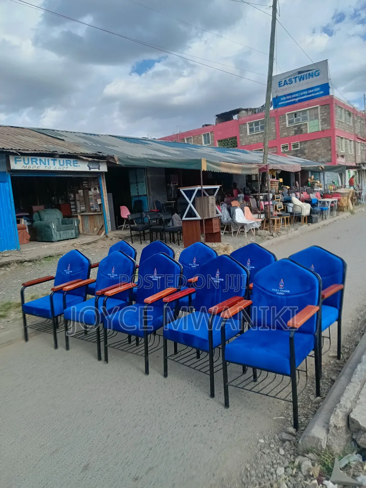 Church Branded Chairs With Varnished Wooden Armrest