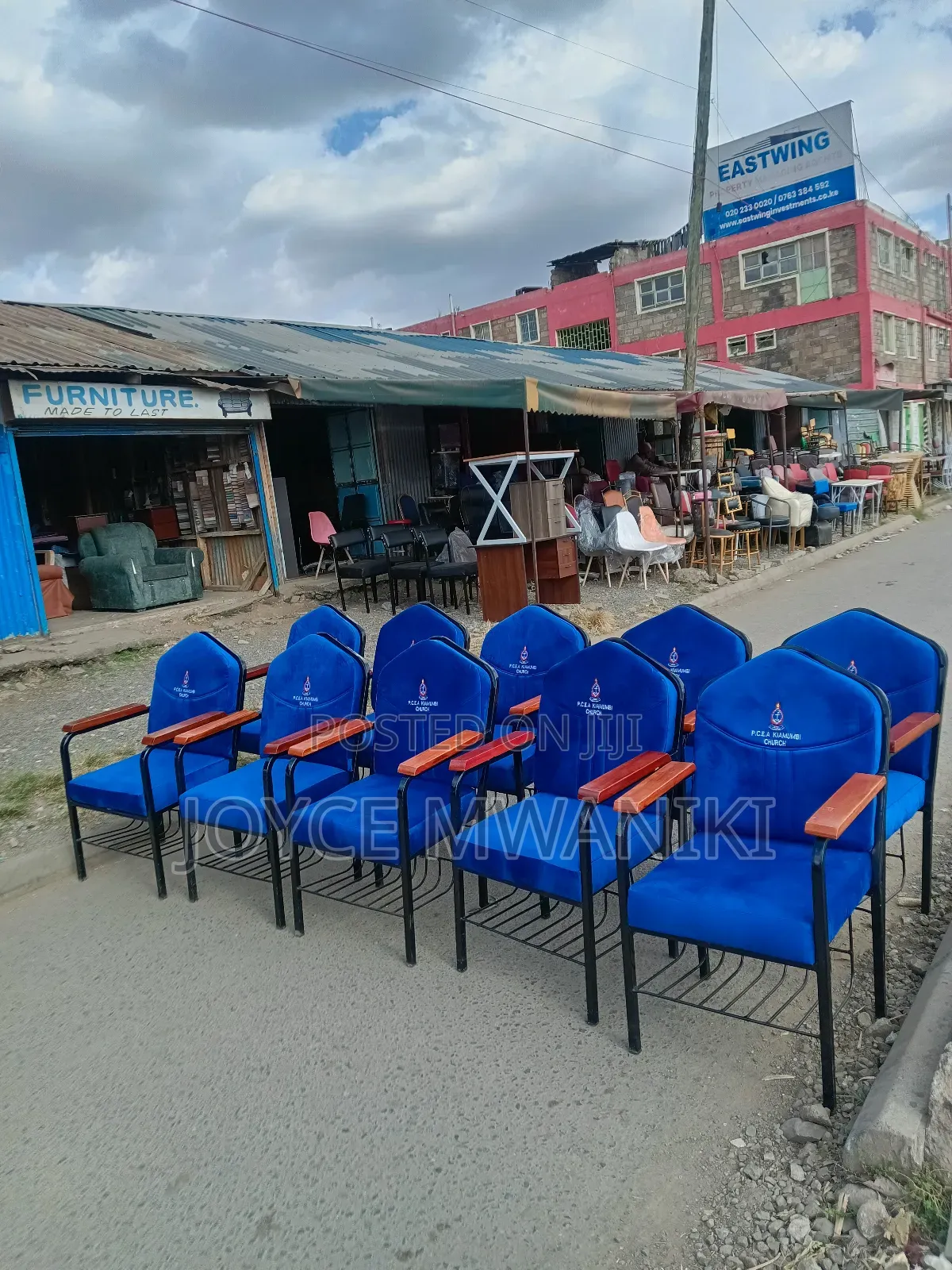 Church Branded Chairs With Varnished Wooden Armrest