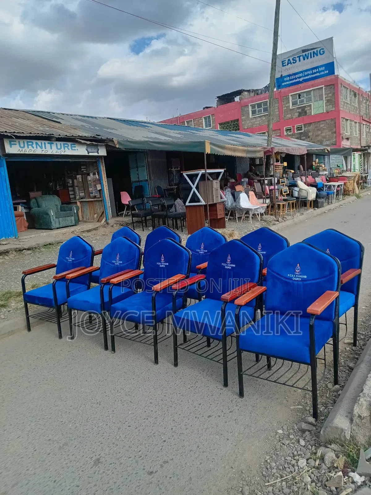 Church Branded Chairs With Varnished Wooden Armrest