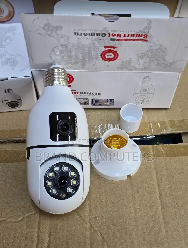 V380 Pro Dual Lens Wifi Bulb PTZ Camera 1080p