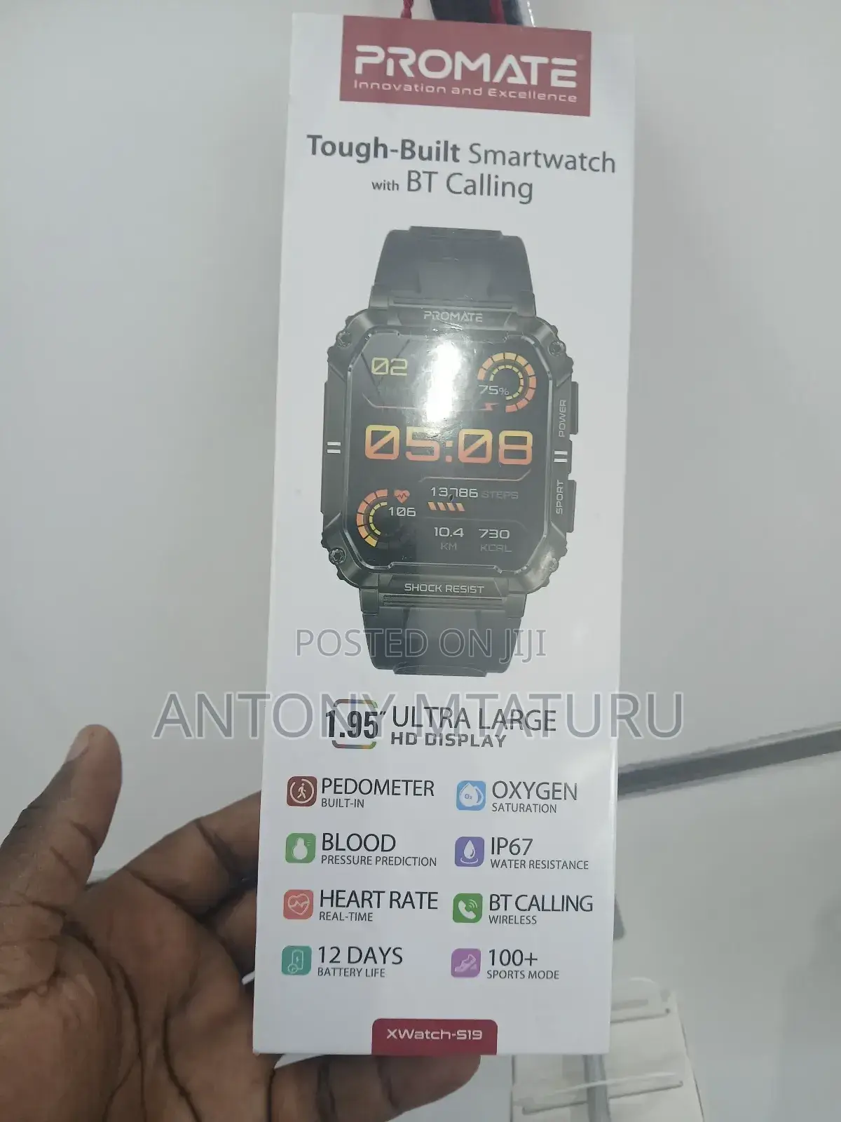Promate Tough-Built Smartwatch With Bt Calling (Xwatch-S19)