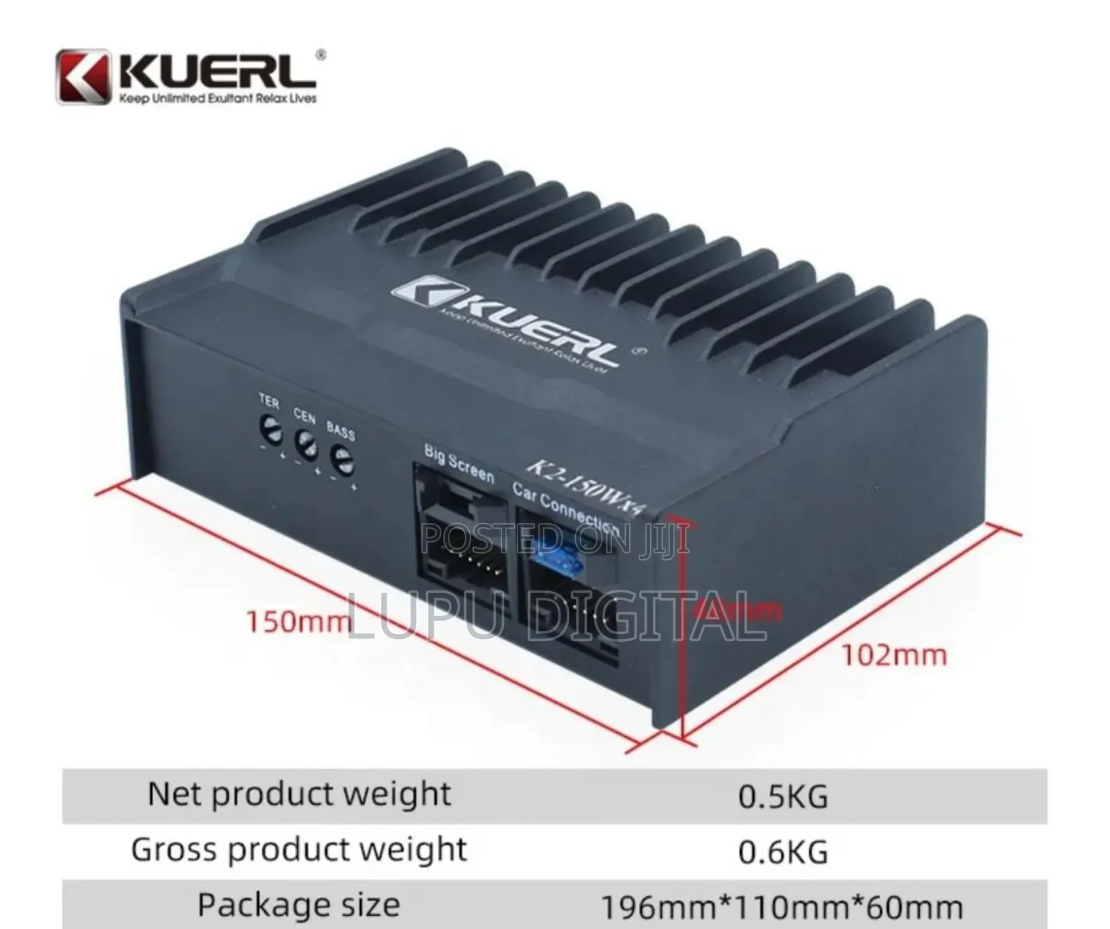Kuerl 4 Channel Car Amplifier 45w×4 Android DSP Audio Power Amp