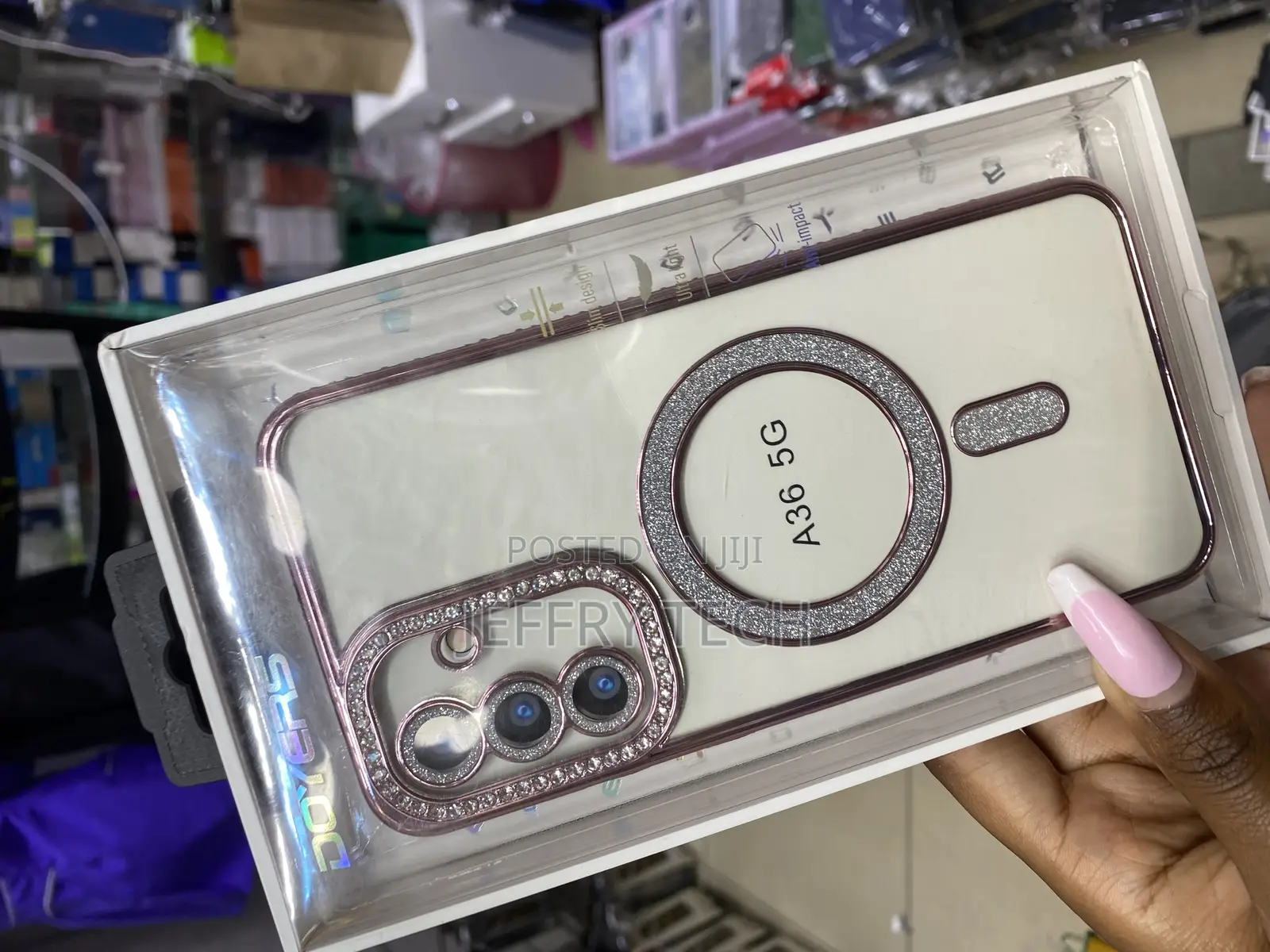 Shein Glitter Plated Clear Magnetic Case for Samsung Galaxy A36 5g