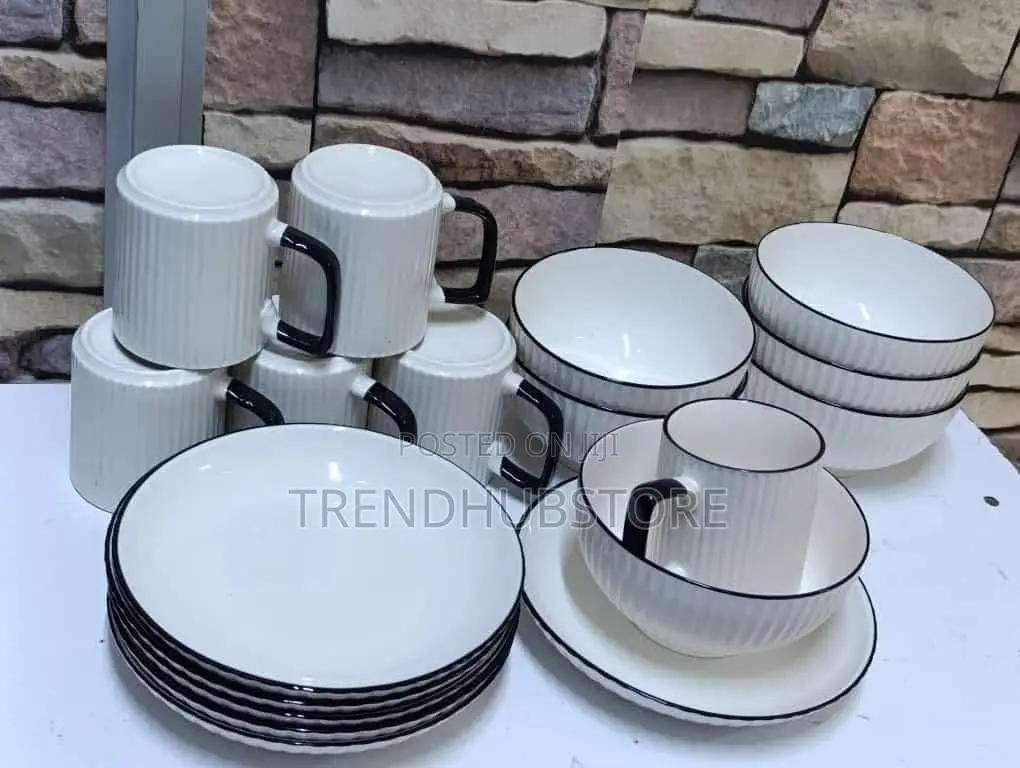 Flash Sale! 12pcs Japanese Dinner Set – 6pcs 8 Inches Plates + 6 Mugs