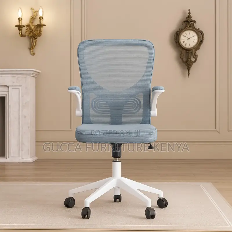 Modern Mid Back Orthopedic Mesh Chair-Flip Armrest
