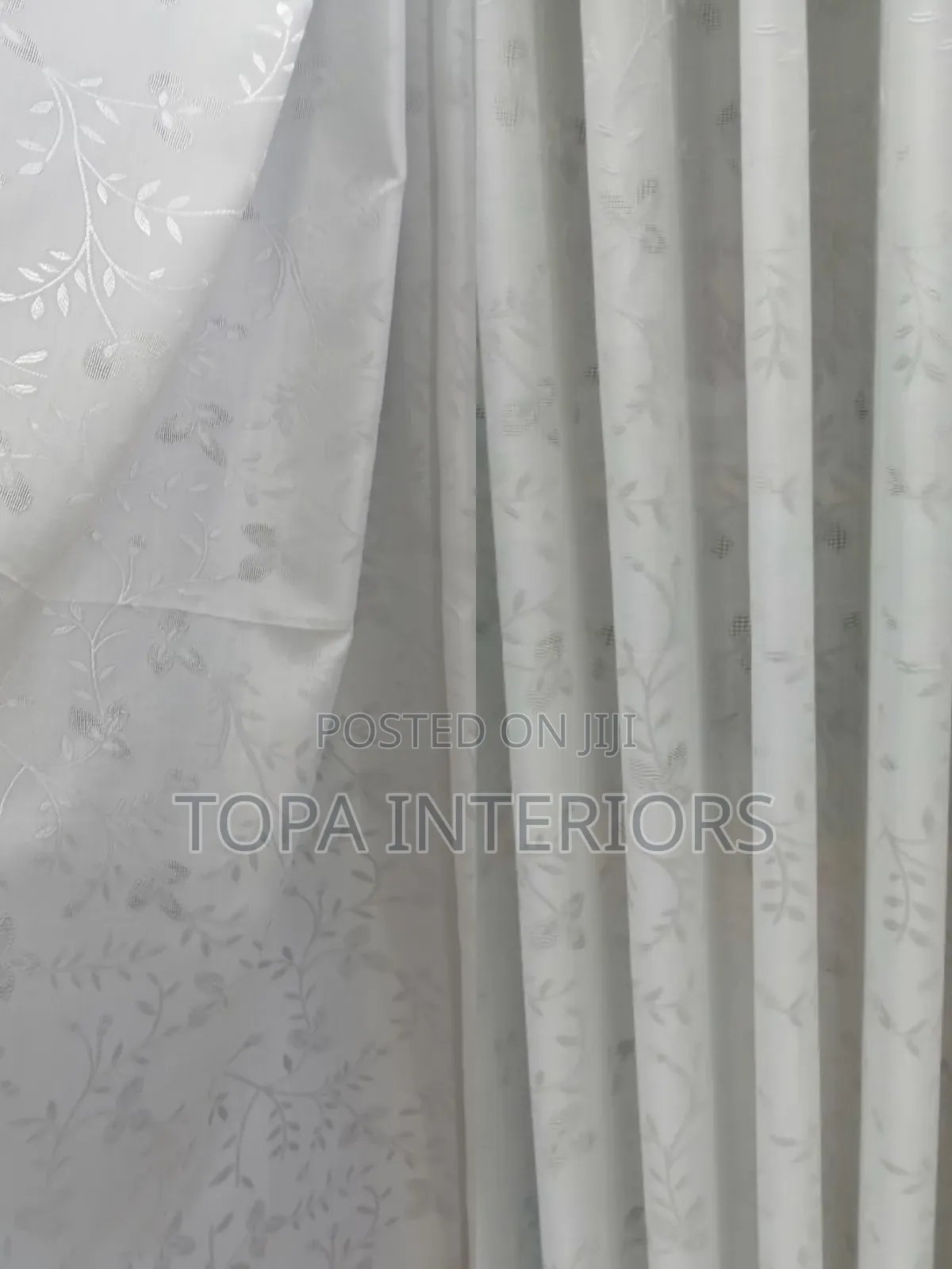 White Flowered Sheer Curtains for Window Treatment