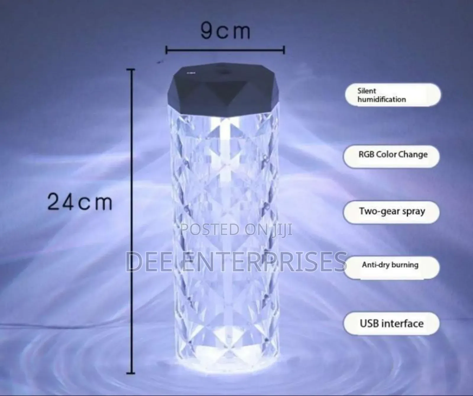 High Quality Crystal Intelligent Humidifier With 7 Colour