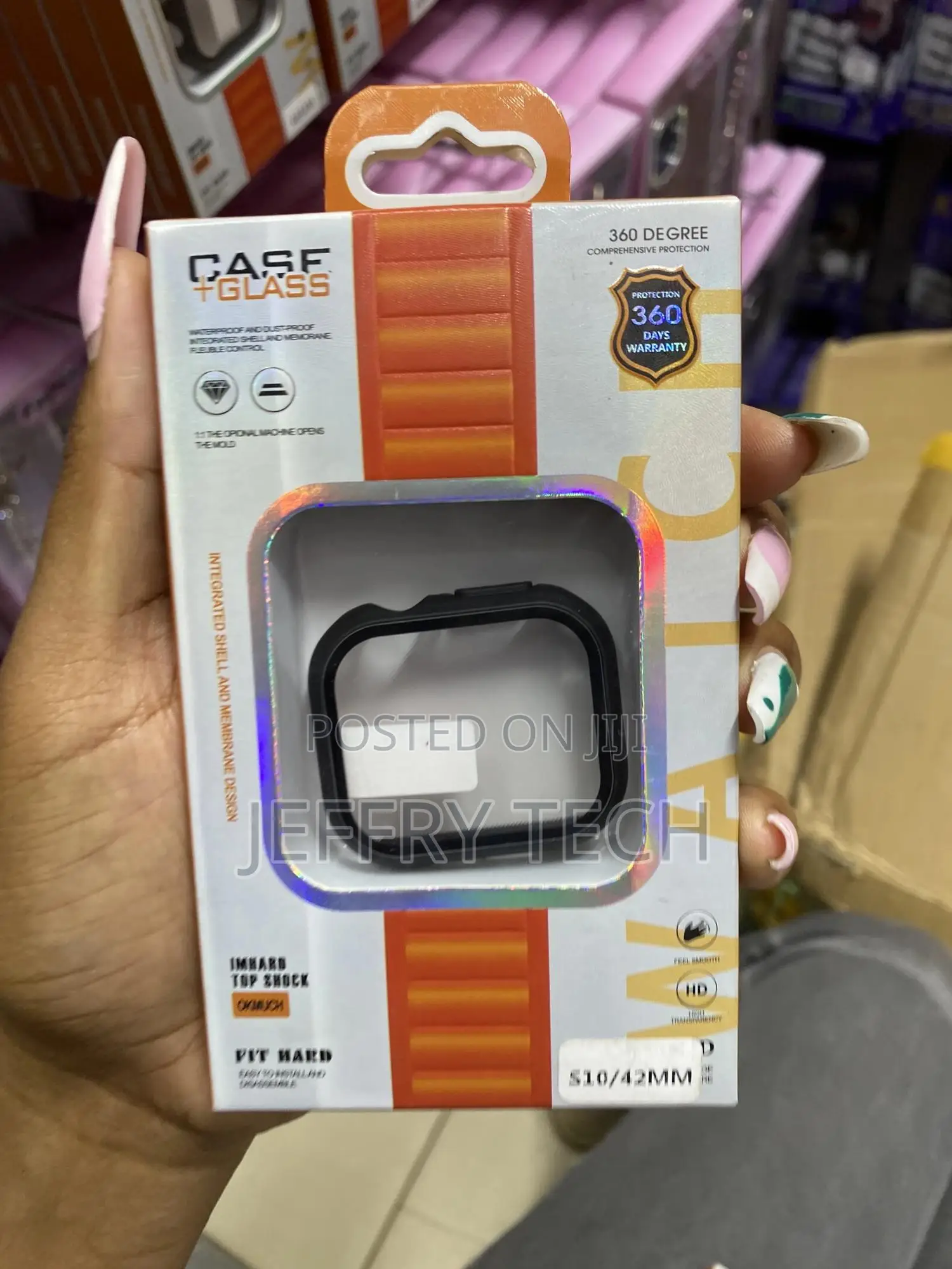 Hankn Apple Watch Series 7 8 9 45mm Glass Screen Protector Case