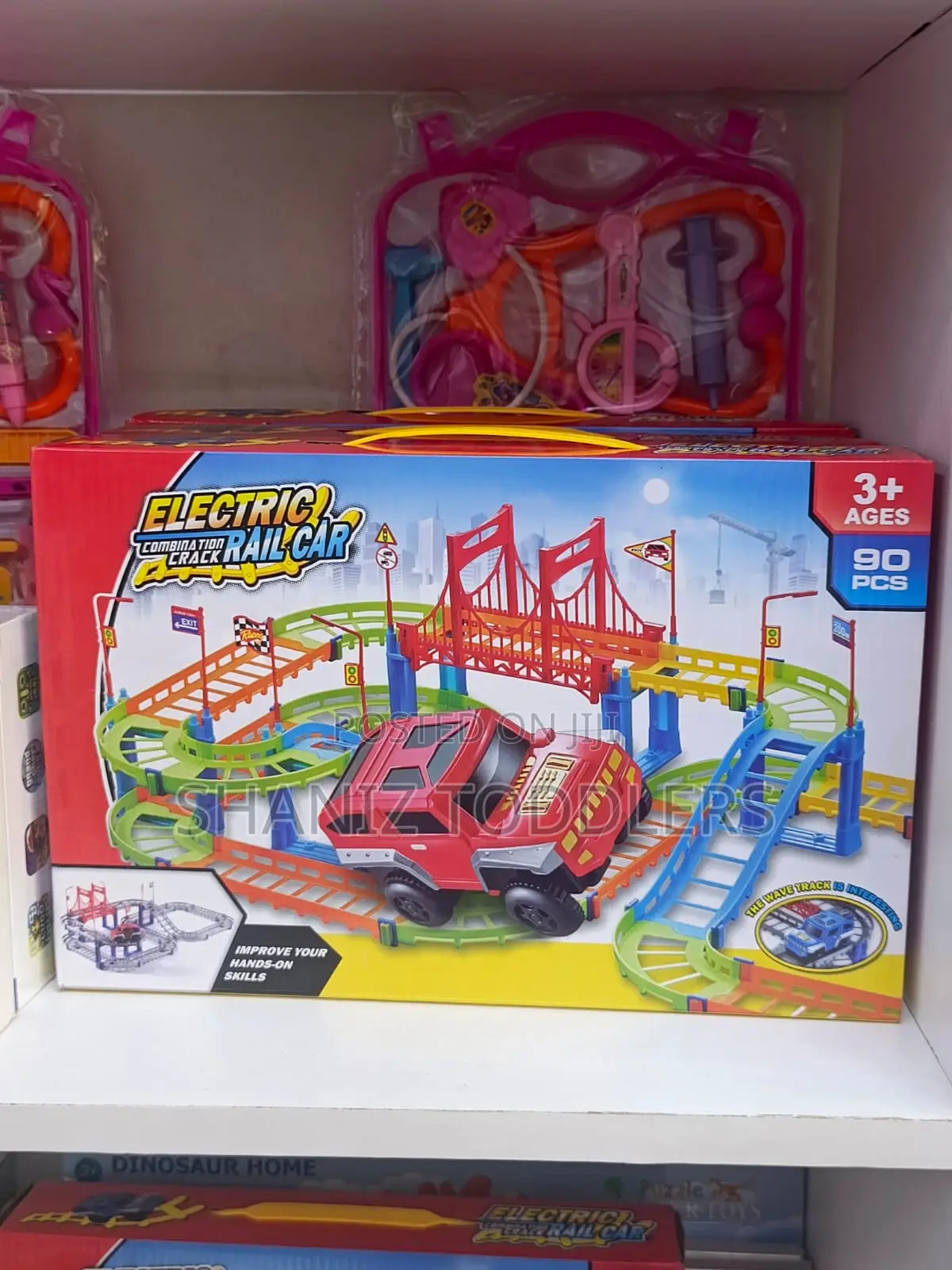 Kids Train Track Toy Set With Moving Engine